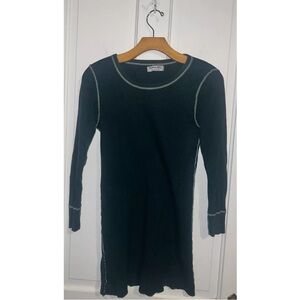 Michael Stars Anthropologie Waffle knit Thermal Top Teal Blue Green OneSize S M